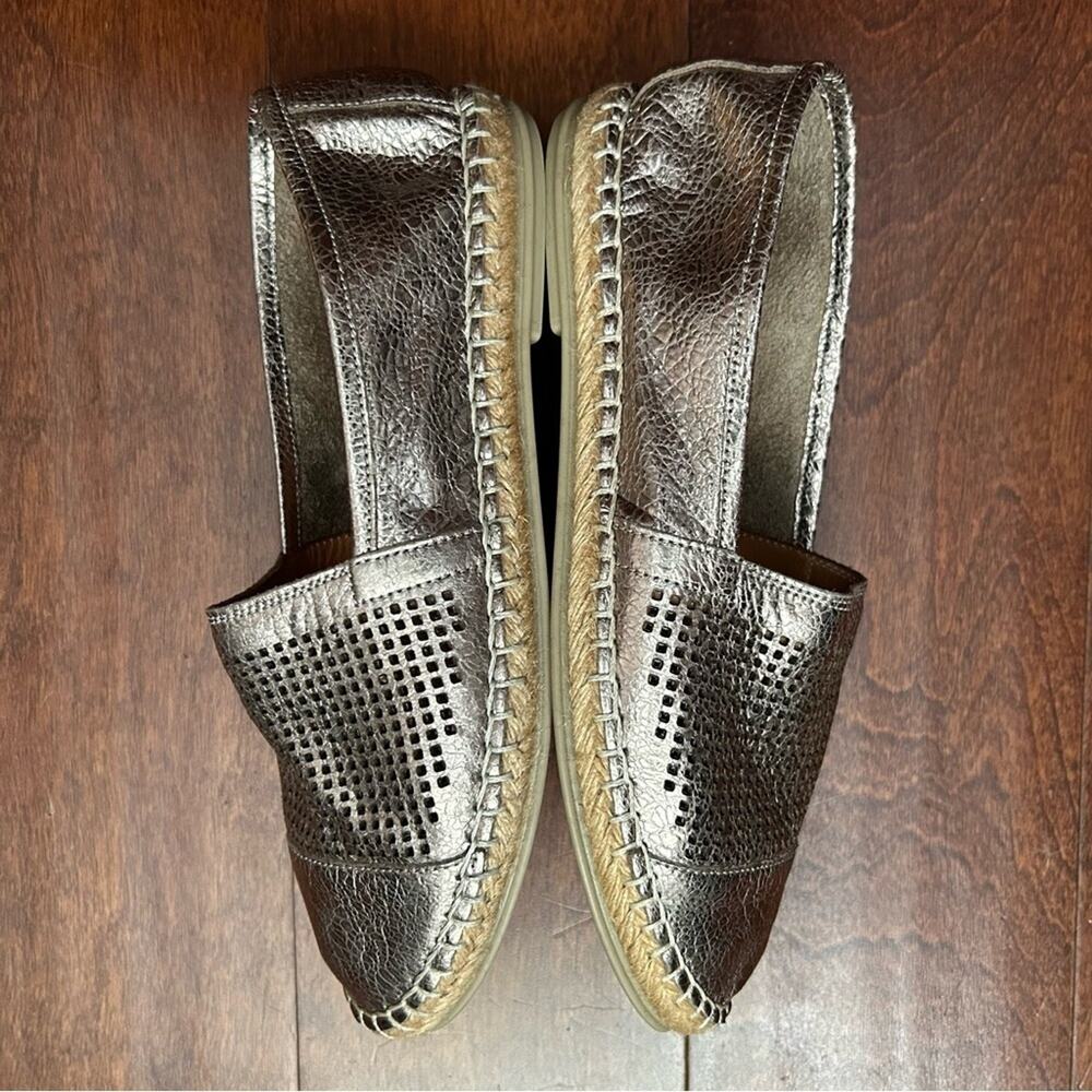 Bueno Women's Metallic Slip-On Espadrille Shoes with Cutouts, Size 37 (6.5/7)